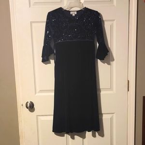 Navy velvet dress
